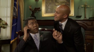 President Obama (Jordan Peele) calms his anger translator Luther (Keegan-Michael Key) in a bonus phone conversation with Michelle.