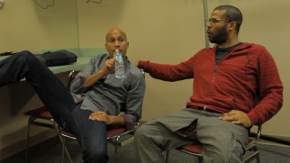 Key and Peele prepare backstage for their set at the South Beach Comedy Festival.