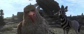 The mighty black eagle (who's not really black) drops some knowledge on young Khumba.