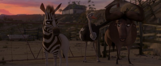 A partially-striped zebra, a flamboyant ostrich, and a maternal wildebeest take a hero's journey in the 2013 animated film "Khumba."