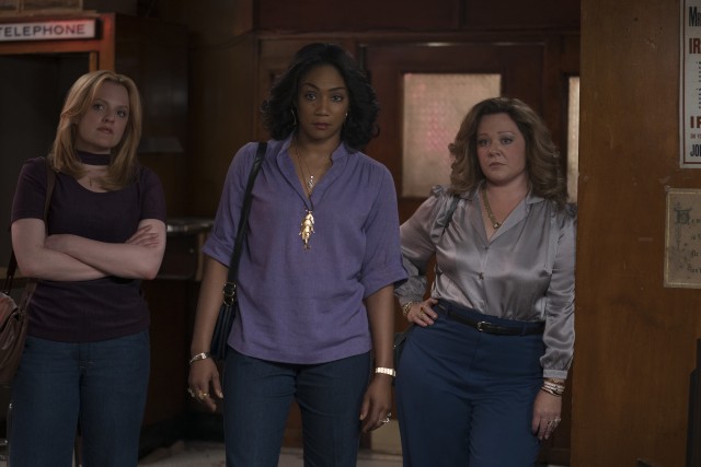 "The Kitchen" stars Elisabeth Moss, Tiffany Haddish, and Melissa McCarthy as wronged wives trying to stand up for themselves in the male-dominated world of 1970s organized crime.