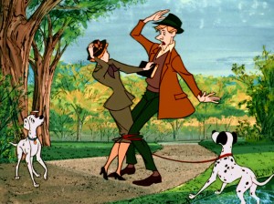 Pongo choreographs this chance meeting of Roger and Anita at Regent's Park.