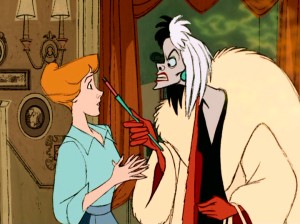 Lisa Davis was originally intended to voice the character on the right, Cruella De Vil, using the Zsa Zsa Gabor impression she developed while making the camp classic "Queen of Outer Space" alongside the Hungarian icon.