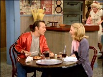 Lenny and Amy (Linda Gillin) share some time together at Franks Pizza Bowl.