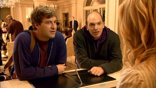 Pete (Mark Duplass) and Andre (Paul Scheer) hear about the activities planned for their anniversary spa getaway weekend ordered pre-separation.