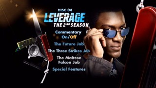 In the only main menu shot that greatly differs from the character's cover art shot, Aldis Hodge's Alec Hardison does his best Chris Tucker sunglasses pose on Disc 4.