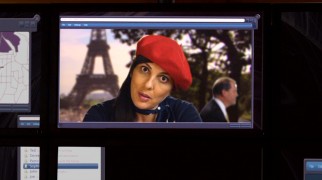 Halfway through Season 2, Sophie's appearances become limited to these hokey foreign video calls. Look at the beret -- she's really in Paris!