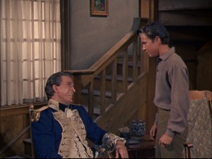 Even though Uncle Fran is sitting down, Young Gabe Marion ("Mickey Mouse Club" serial star Tim Considine) still looks up to him.