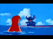 Stitch drops in on Ariel, spoiling her triumphant "Part of Your World" reprise in the Little Mermaid-targeted Inter-Stitch-ial teaser trailer.