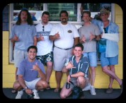 The crew of Lilo & Stitch does a hang ten pose in this shot from Chris' Photo Slideshow. Had a dream they were on vacation, ended up in the Hula Nation... Heaven on Earth and they ain't lyin', Aloha baby, they've gone Hawaiian.
