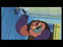 In this early version that's new to DVD here, Jumba gets more violent in his climactic house raid.