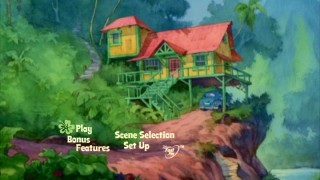 Lower key than the menus on the old DVD, Disc 1's animated main menu screen takes us to various locations from the film, such as the Pelekais' elevated house.