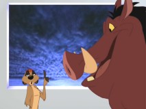 Timon and Pumbaa in the Find Out Why short "Why Is There Thunder & Lightning?"