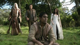 Jack (Joshua Fernandes) pines over the girl he loves, not knowing that the Seeker (Craig Horner), a Confessor (Bridget Regan), and a wizard (Bruce Spence) are all sneaking up behind him.