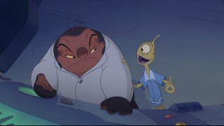 Pleakley tries to cheer up Jumba, who is worried about Stitch's technical shortcomings.