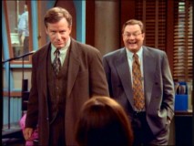 Phil Hartman flubs a line, causing Stephen Root to crack up in the Season 2 gag reel.