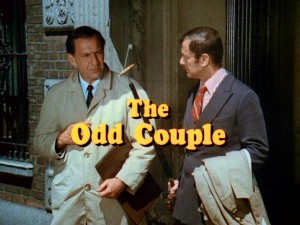 Felix (Tony Randall) teaches Oscar (Jack Klugman) about the concept of littering in the famous "Odd Couple" opening credits.