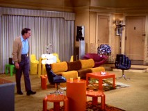 Oscar views the newly refurbished apartment and wonders if he walked onto the set of H.R. Pufnstuf.