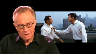 Fan of the film and friend of its makers, Larry King discusses The Odd Couple while Felix and Oscar argue on their roof.