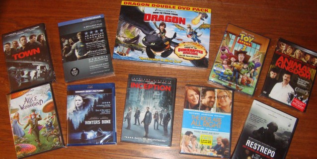 These ten Academy Award nominated films -- The Town, The Social Network, How to Train Your Dragon, Toy Story 3, Animal Kingdom, Restrepo, The Kids Are All Right, Inception, Winter's Bone, and Alice in Wonderland -- are yours to win in our Redbox Oscar Viewing Party Giveaway!
