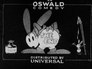 Oswald shows off his end at the humorous conclusion of each of his shorts.