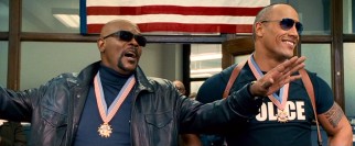 Samuel L. Jackson and Dwayne Johnson open the film as the precinct's idolized, egotistical heroes Highsmith and Danson.