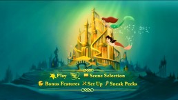 Ariel and Melody swim together by Atlantica in part of the animated main menu.