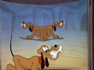 "Bone Trouble" takes a cheerful Pluto inside a fun house for mirror distortion.