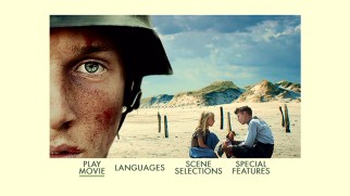 Land of Mine's DVD main menu is simply adapted from the cover art.