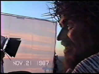 Even with the Crown of Thorns on his head, Willem Dafoe manages a smile in Martin Scorsese's behind-the-scenes piece "On Location in Morocco."