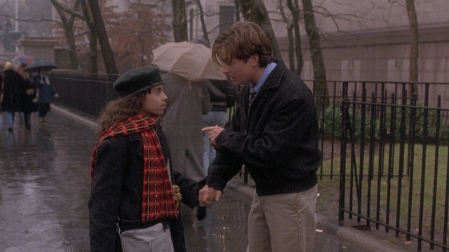 On a rainy Thanksgiving, Michael Chapman (Michael J. Fox) poses as the father of young pickpocket Angie Vega (Christina Vidal) to get her out of a jam.