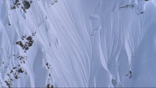 Look really closely and you'll see a skier skiing in a world of snow...like there's no tomorrow.