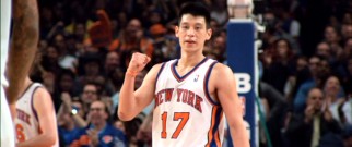 Jeremy Lin pumps his fist during his breakout "Linsanity" as the New York Knicks' starting point guard.