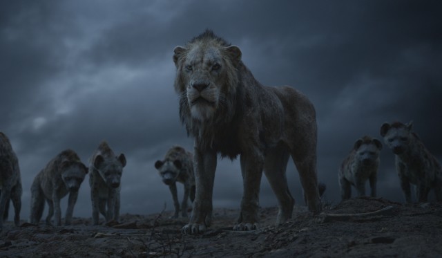 Scar and the hyenas provide a looming threat to our heroes in "The Lion King."