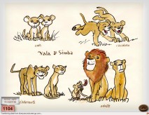 Drawings depict Simba and Nala at different ages in this piece of art from Disney Second Screen.