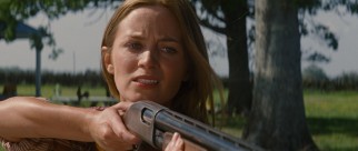 Single mother Sara (Emily Blunt) defends herself, her son, and her farm with tough talk and a loaded rifle.