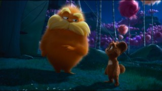 The Lorax and a young bear try to spook a sleeping Once-ler in the all-new mini-movie "Forces of Nature."