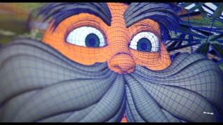 We get a look at the Lorax in wireframe animation in "The Making of the Mini-Movies."