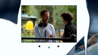 Joachim Trier directs Devin Druid in a photo gallery still.