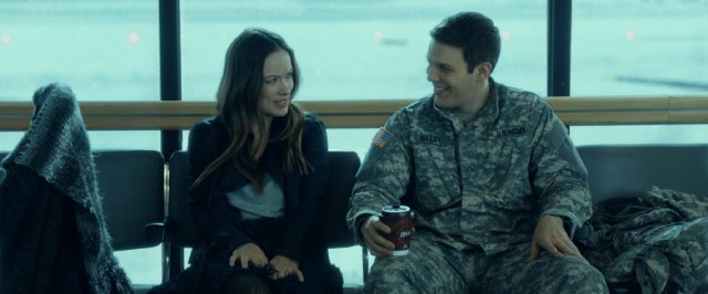 In "Love the Coopers", Eleanor (Olivia Wilde) meets Joe (Jake Lacy), a soldier on leave for the holidays who agrees to pose as her boyfriend.