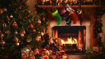 The Muppets Stocking Stuffer Smorgasbord isn't just a nice festive screen to leave on, it's also your portal to the DVD's ten short bonus features.