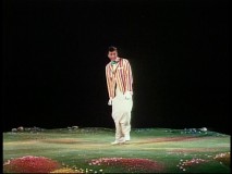 Dick Van Dyke looks lonely without the company of cartoon penguins in this black sodium vapor screen footage from "The Movie Magic..."