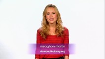 Bullying is no laughing matter, claims the Meaghan Martin PSA accompanying the all-new high school comedy "Mean Girls 2."