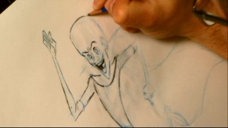 Even you can draw Megamind with two utensils and help from story artist Andy Schuhler.