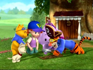 In "Pooh-Rates of the Hundred Acre Wood," Tigger examine Roos treasure map. Luckily the sun in that area doesnt use magnifying glasses to start fires.