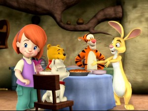 As Rabbit serves his various rutabaga dishes in "Tigger’s Hiccup Pickup," Darby is the only one to notice us peeping Toms.