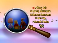 Fall leaves blow as a magnifying glass holds a montage on the main menu.