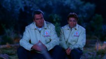 Mike and Bob spend a night working together on deliveries for the Little Betty snack company in "The Yelling."