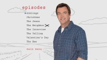A bare minimum of creativity goes into the DVD's simple, static menu screens, like this Disc 2 episode page placing Neil Flynn in front of the cover's county road illustration backdrop.