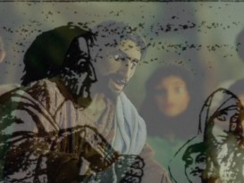 Jesus' telling of the Good Samaritan parable is faded from storyboard to film.